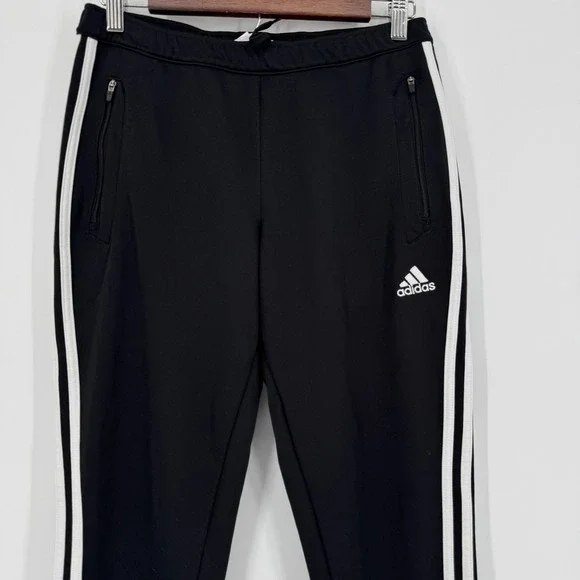 Adidas Climalite Womens Medium Black White Stripe Athletic Track Pants Joggers - Picture 1 of 10
